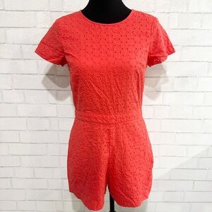 Banana Republic Red Glow Eyelet Romper